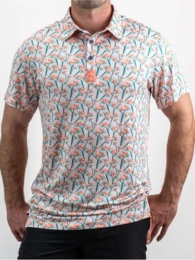 Pins and Aces Birds of Paradise Polo Shirt